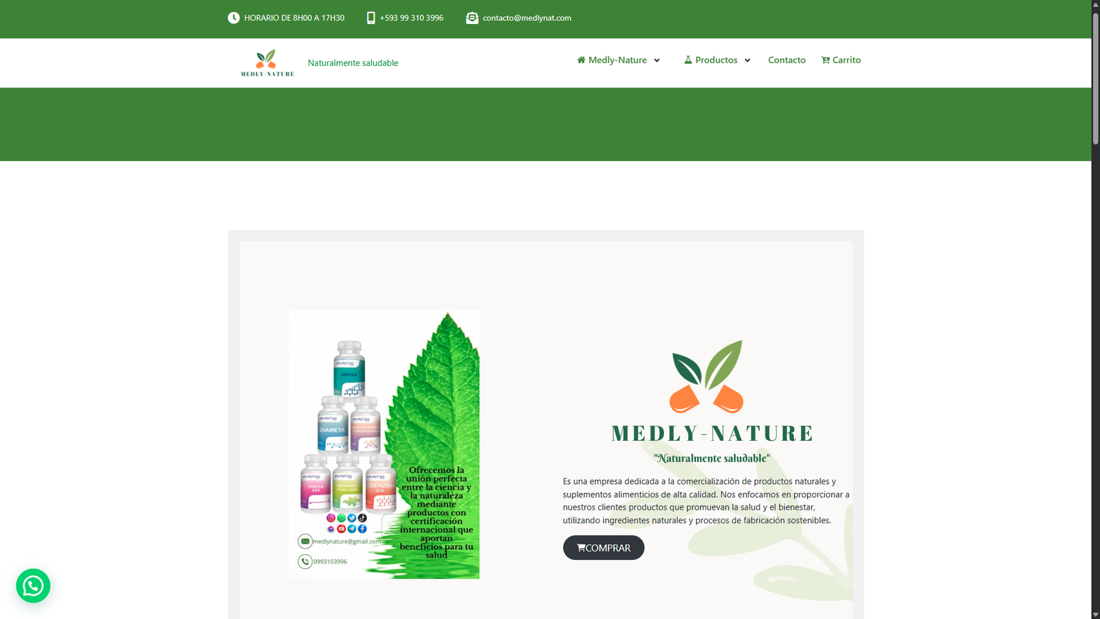 Medlynat - Tienda Online Ecuador Productos Naturales - Desarrollo Web Creaxweb